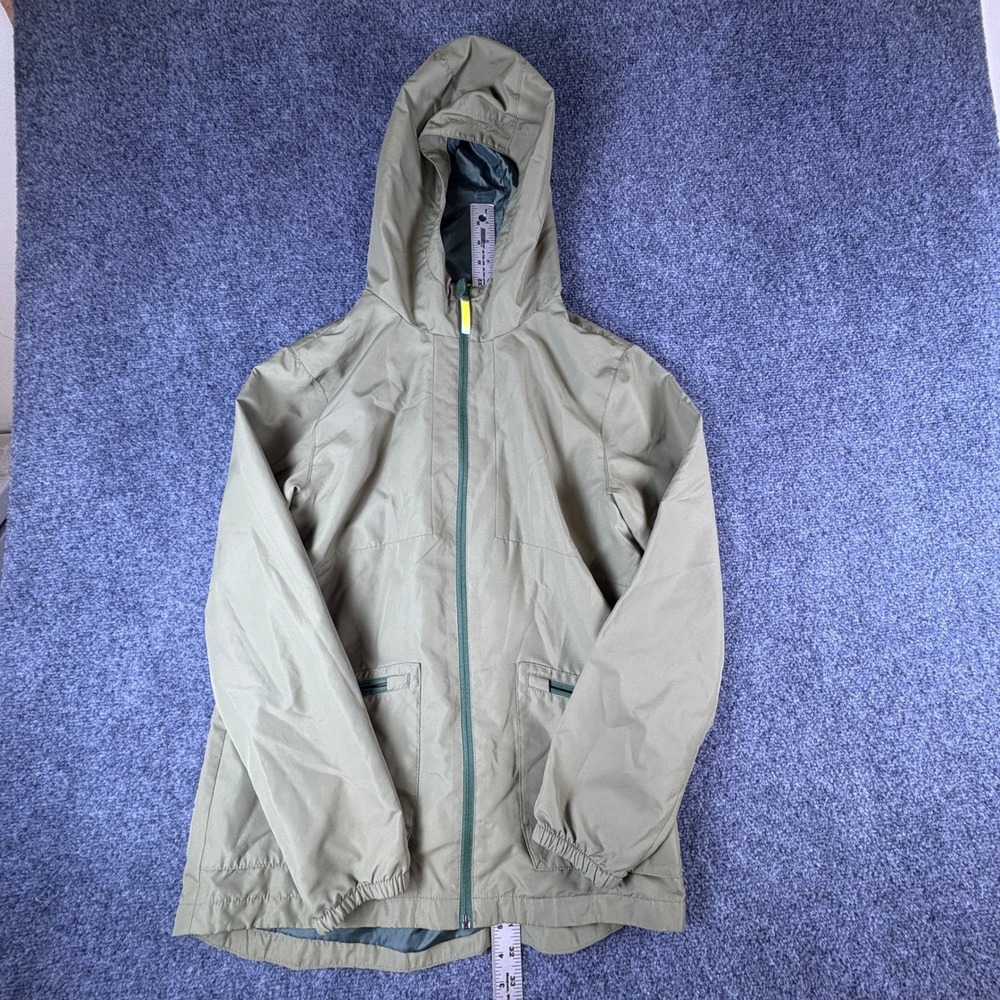 Champion C9 Mens Olive Green Hooded Windbreaker Jacket Full Zip Size L 12-14
